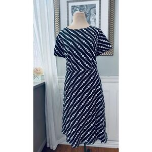 RSVP by Talbots Cocktail Fit & Flare Floral Embroidery Black Classic 16